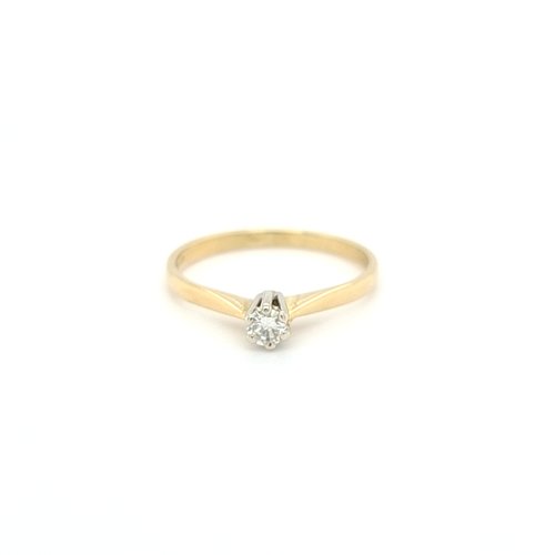 Occasion 14 karaat geel gouden solitair ring 1.4 gram Occasion 14 karaat geel gouden solitair ring 1.4 gram