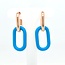 Nieuw zilver rosé verguld oorhanger blauw4 kant