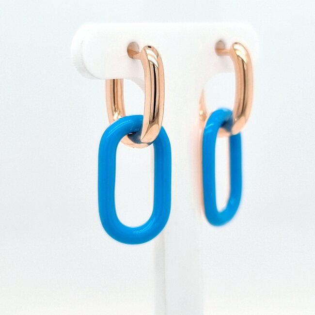 Nieuw oorhanger blauw4 kant