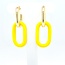 Nieuw  oorhanger  geel 4 kant