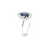 18k witgouden ring met echte Saffier en Briljant