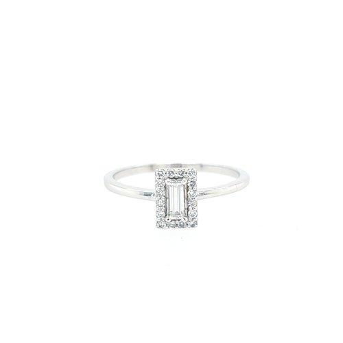 18 krt. white gold ring with brilliants and diamond 18 krt. white gold ring with brilliants and diamond