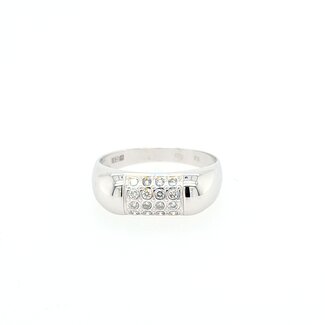 Occasion 18 karaat wit gouden ring 0.20 krt briljanten 3.74 gram