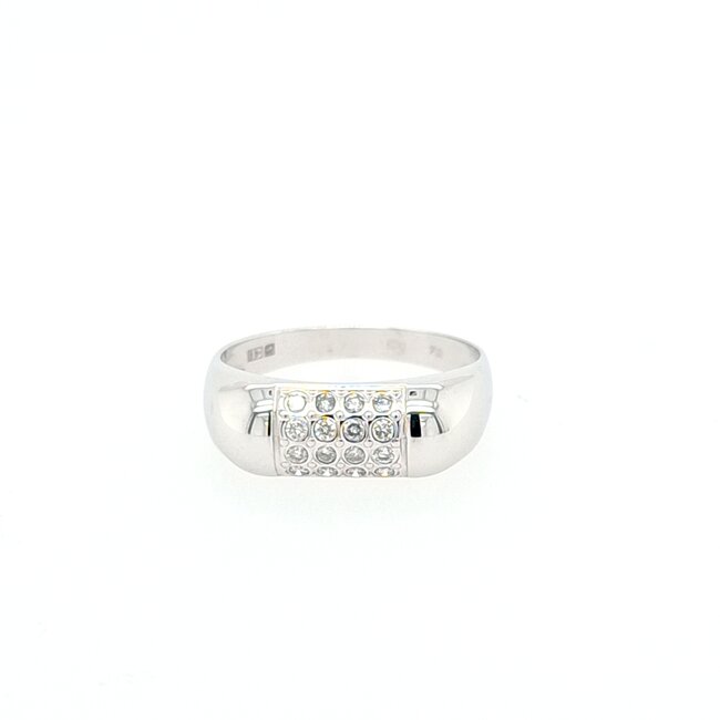 Occasion 18 karaat wit gouden ring 0.20 krt briljanten 3.74 gram