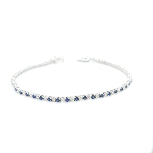 18 krt. white gold bracelet with sapphire brilliant-cut diamond 18 krt. white gold bracelet with sapphire brilliant-cut diamond