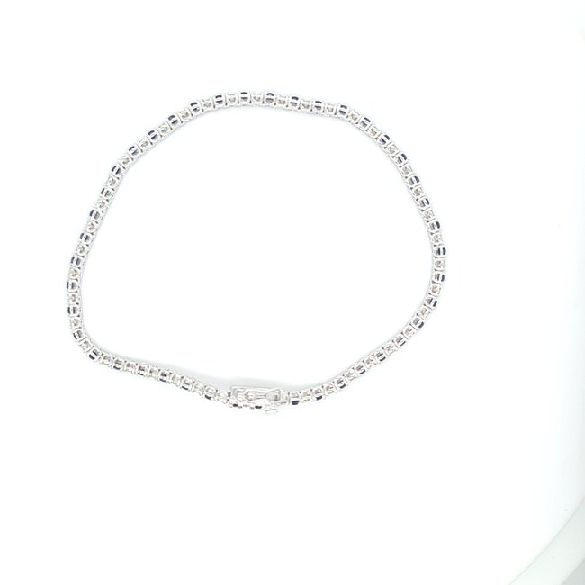 ROS  Jewel Design 18 krt. witgouden armband gezet met saffieren en  briljanten