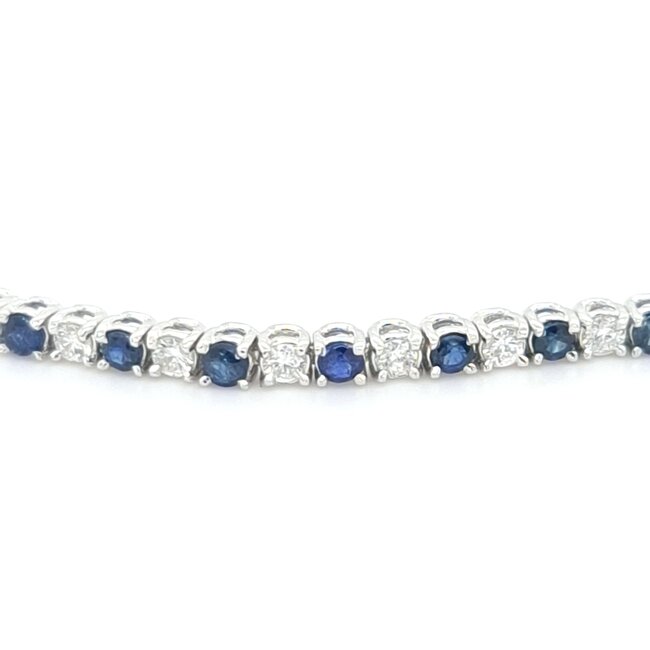 ROS  Jewel Design 18 krt. white gold bracelet with sapphire brilliant-cut diamond