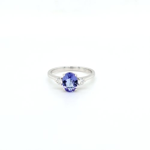 18 krt. white gold ring tanzanite/ brilliant 18 krt. white gold ring tanzanite/ brilliant