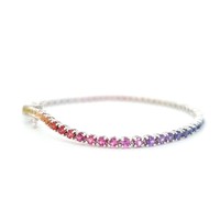 18 krt. white gold bracelet with sapphires rainbow
