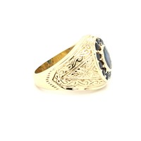 14 Karaat geel gouden ring natuurlijke blauwe saffier
