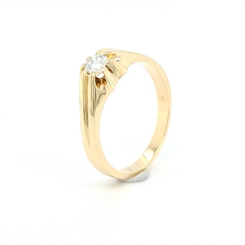 14 krt. yellow gold tiffany ring with brilliant