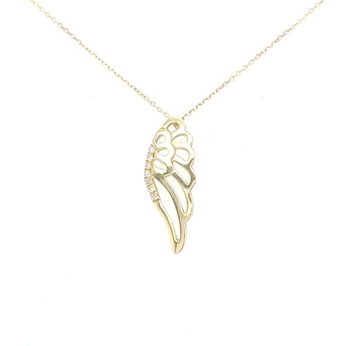 14 krt. geelgouden collier/hanger met briljant geslepen diamanten 14 krt. geelgouden collier/hanger met briljant geslepen diamanten