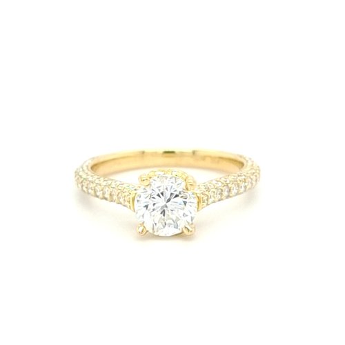 14 krt. geelgouden ring met briljant 14 krt. geelgouden ring met briljant