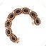 14 krt. yellow gold bracelet with 104 garnets