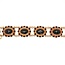 14 krt. yellow gold bracelet with 104 garnets