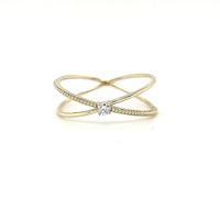 14 krt. yellow gold ring with diamonds