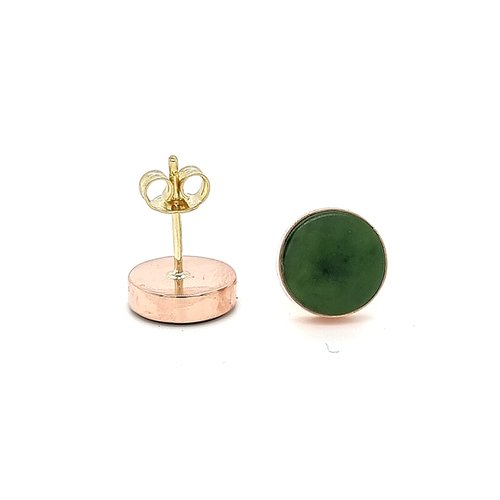 Occasion 14 krt. bicolour set pendant & earrings with nephrite Occasion 14 krt. bicolour set pendant & earrings with nephrite