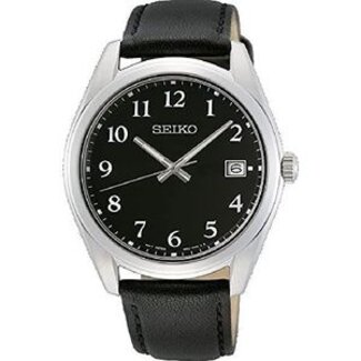 Seiko horloge met leren horlogeband  SUR461P1
