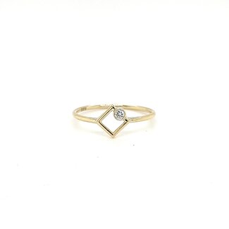 14 krt. yellow gold ring with brilliant
