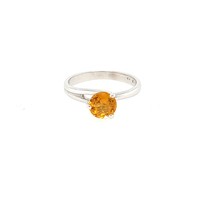 Occasion 18 krt. white gold ring with hessonite