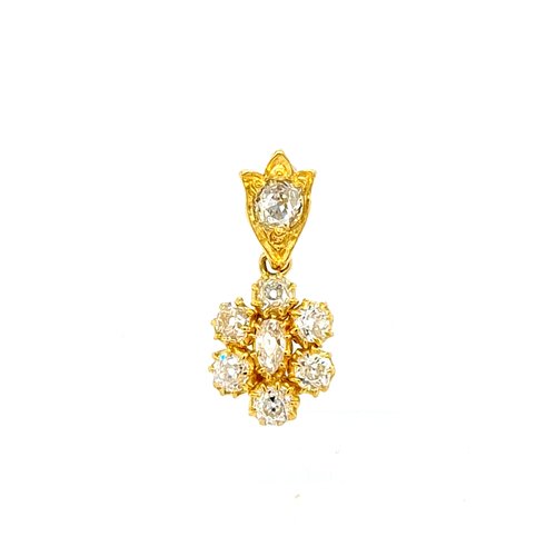 Occasion 22 krt. yellow gold pendant with bolshevik cut diamonds Occasion 22 krt. yellow gold pendant with bolshevik cut diamonds