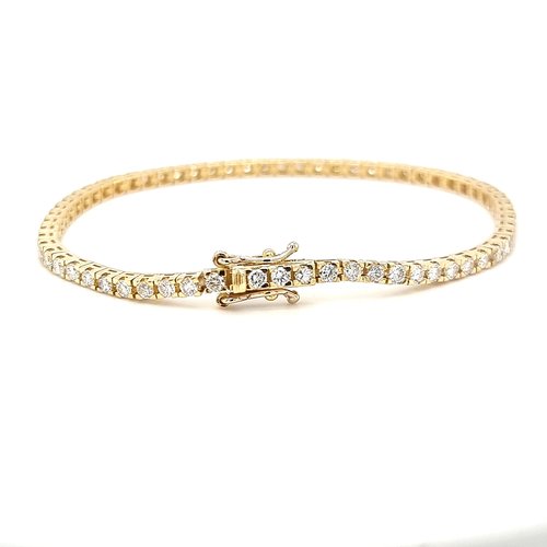 18 krt. geelgouden armband met briljant geslepen diamanten 18 krt. geelgouden armband met briljant geslepen diamanten
