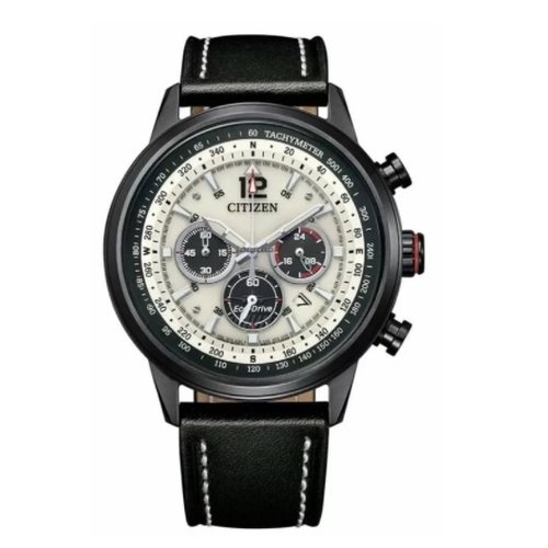 Citizen chronograaf herenhorloge met leren band CA4476-19X Citizen chronograaf herenhorloge met leren band CA4476-19X