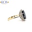 ROS  Jewel Design 14k  gouden ring met saffier en briljanten