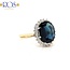 ROS  Jewel Design 14k  gouden ring met saffier en briljanten