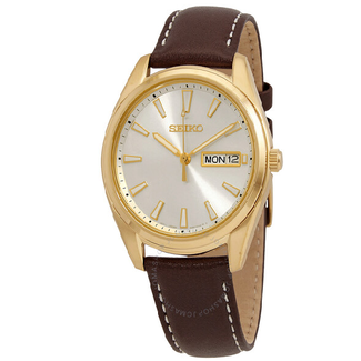 Seiko Seiko men's watch doublé with leather strap SUR450P1