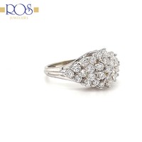 18 krt. white gold ring with diamonds