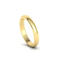 D-shaped wedding rings 3 mm (available in yellow gold, white gold and rose gold)