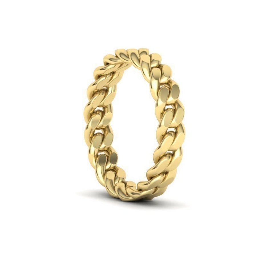 Miami linkchain wedding rings (available in yellow gold, white gold and rose gold)