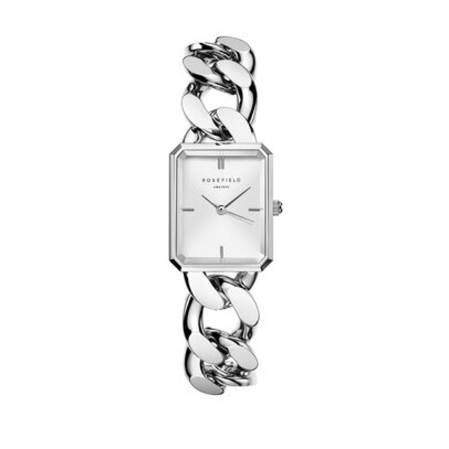 Rosefield watch Rosefield horloge The Octagon XS Chain Studio White Edition Silver