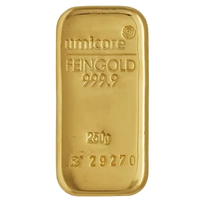 umicore Gold bar Umicore 250 gram