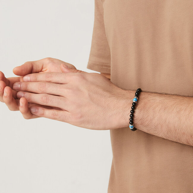 GIOVANNI RASPINI Giovanni Raspini GR1651L black and blue tango armband 22cm (925) zilver