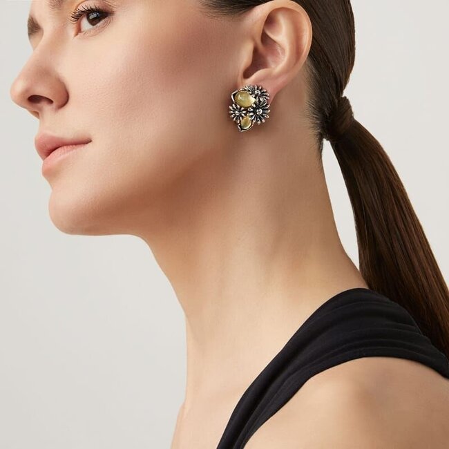 GIOVANNI RASPINI GR11742 yellow daisy oorbellen (925)zilver