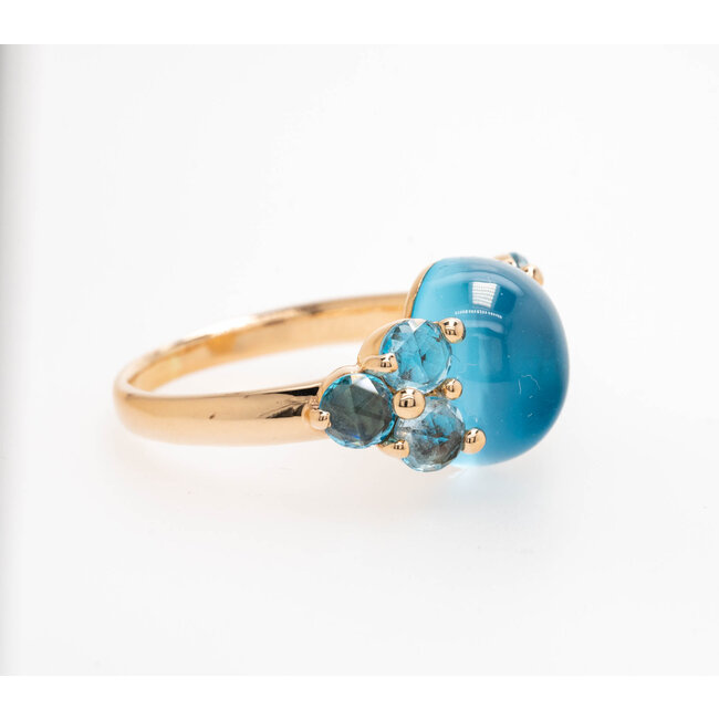18k rosé gouden ring met Topaas Luna