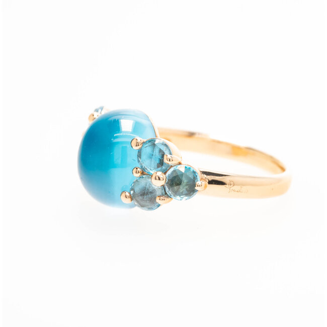 occa 18k gd pomellato ring/ aquamarijn 9.5 gram
