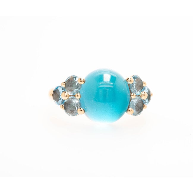 18k rosé gouden ring met Topaas Luna