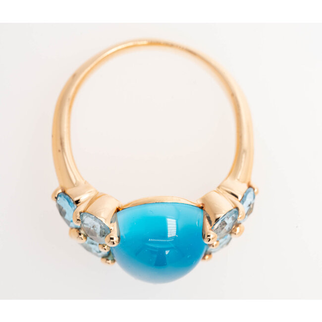 occa 18k gd pomellato ring/ aquamarijn 9.5 gram