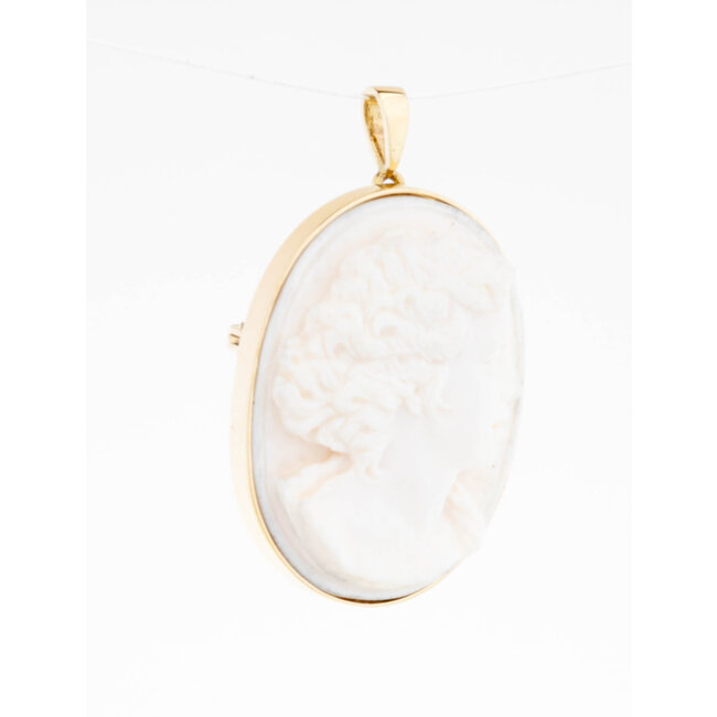 Occasion Vitage 14 karaat geel gouden Camee hanger/broché