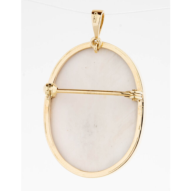 Occasion Vitage 14 karaat geel gouden Camee hanger/broché