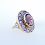 18k  gouden en Zilveren ring met Amethist