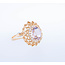 14k ring met Amethist  en zirkonia