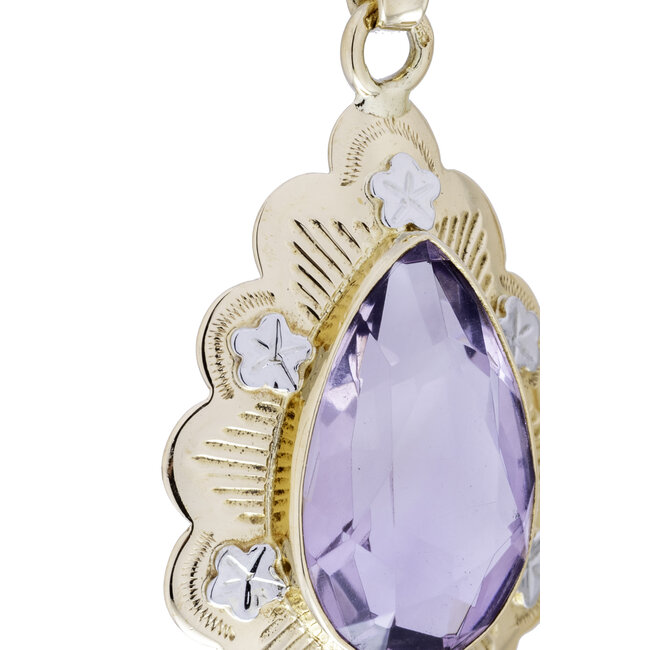 Occasion Vintage 14 karaat Amethist hanger