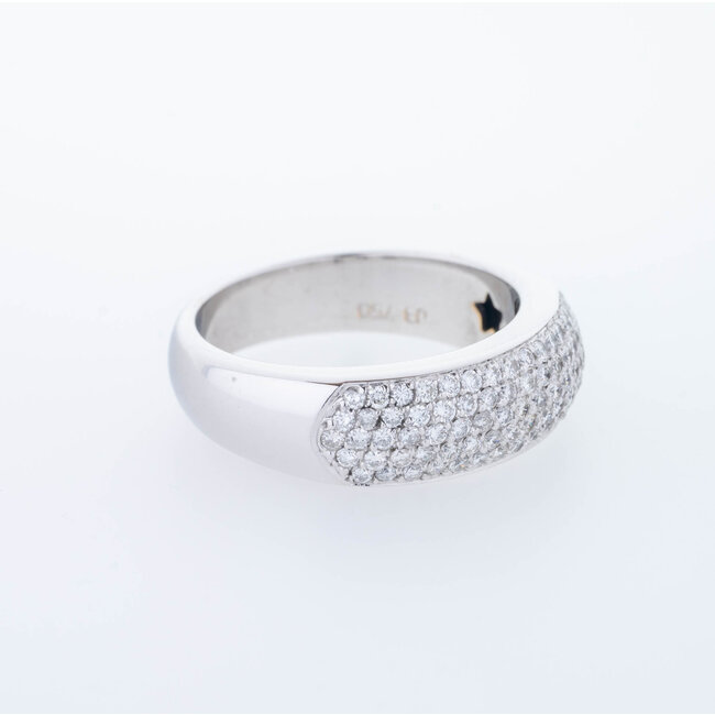 Occasion Vintage 18 karaat wit gouden ring/ briljant