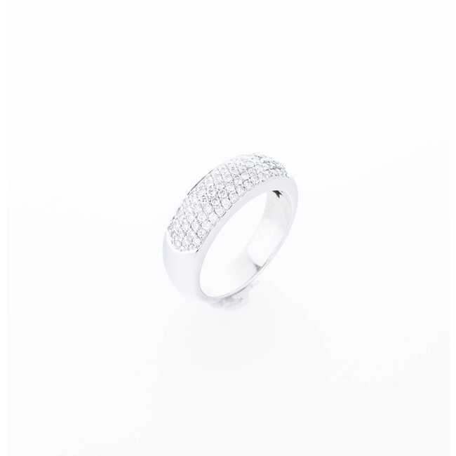 Occasion Vintage 18 karaat wit gouden ring/ briljant