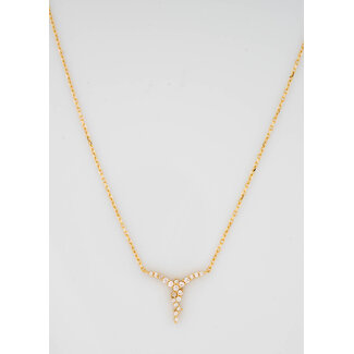 14 karaat geel gouden collier zirkonia