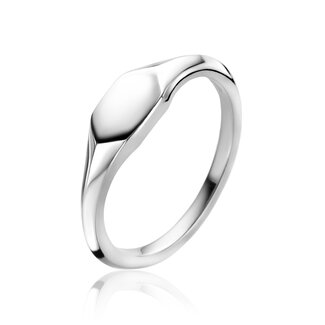 zinzi zilveren monogram ring in glanzende zeshoekvorm (5,5mm) ZIR2437 maat 17